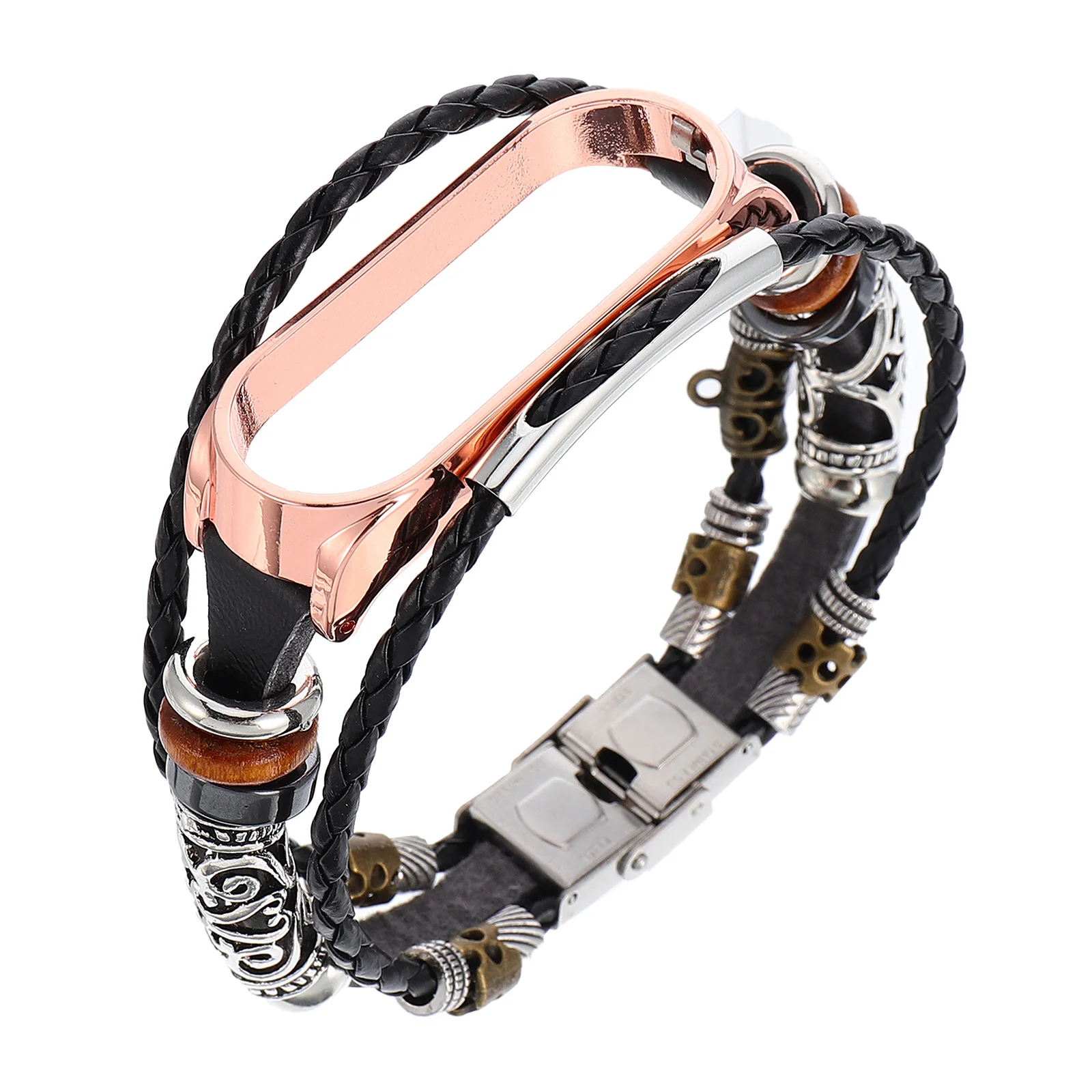 

Retro Metal Case Wristband Strap for 5 5 NFC Vintage DIY Bracelet Replacement Band Compatible with Xiaomi