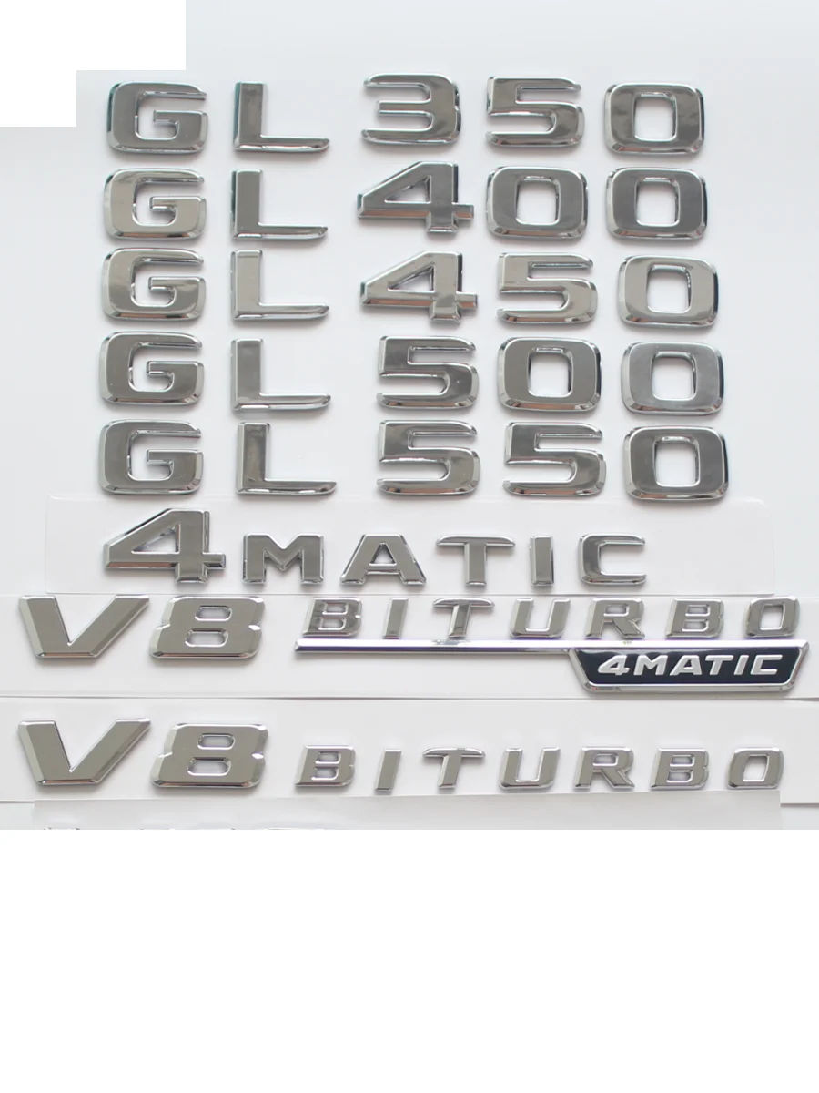 Chrome for Mercedes Benz X164 X166 GL63 AMG GL320 GL350 GL400 GL420 GL450 GL500 GL550 Emblems