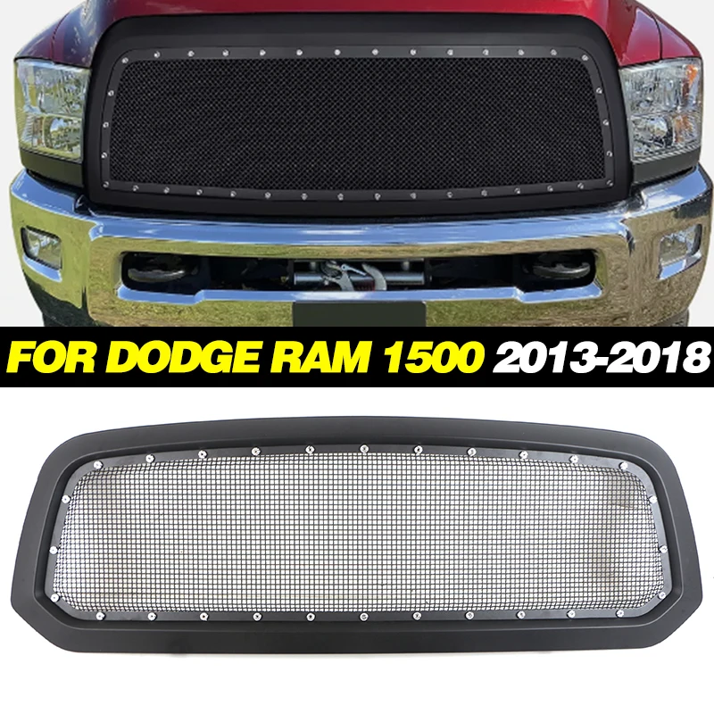 Front Grill Metal wire style Bumper Modification Accessories Auto Parts Fits For 2013-2018 DODGE RAM 1500 Grill