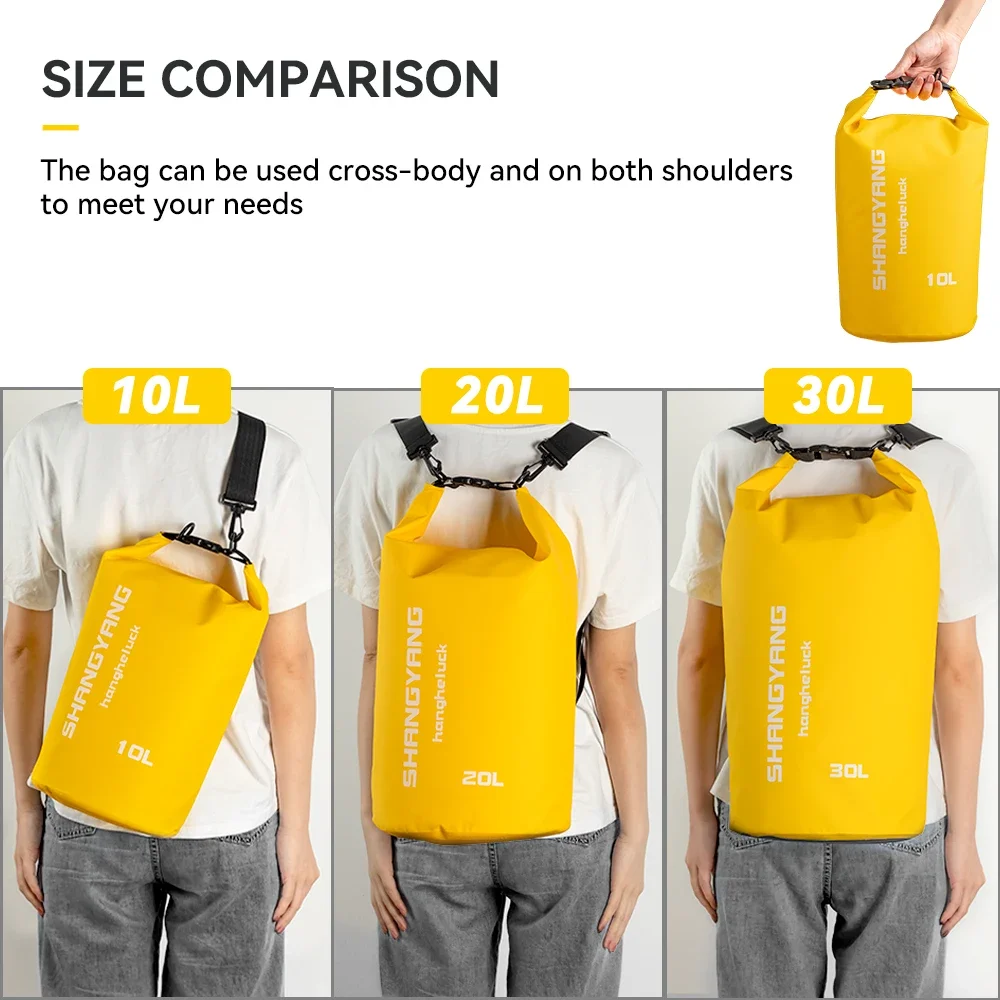 Waterproof Swimming Bag Dry Sack 10/20/30L Waterproof Floating Dry Gear Bags For Boating Fishing Rafting Swimming