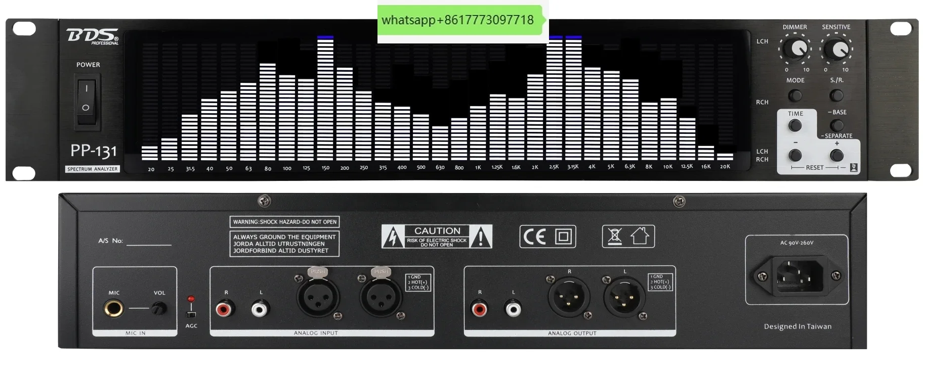 Bds PP-131 Rack-Mounted 2u Spectrum Display Equalizer Audio Level Amplifier Spectrum Analyzer Led Stage Power Supply