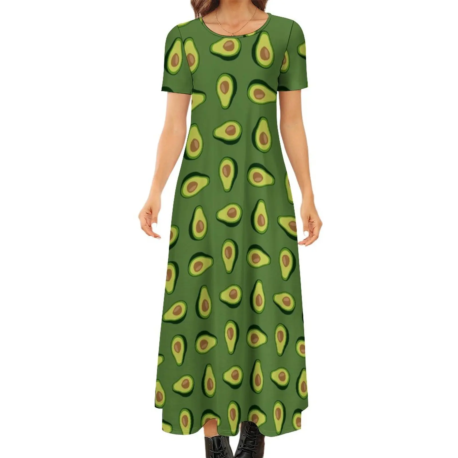 

Avocado Round Neck Short Sleeve Dress Clothing female summer dress womens 2024 summer dress woman 2024 Evening gown
