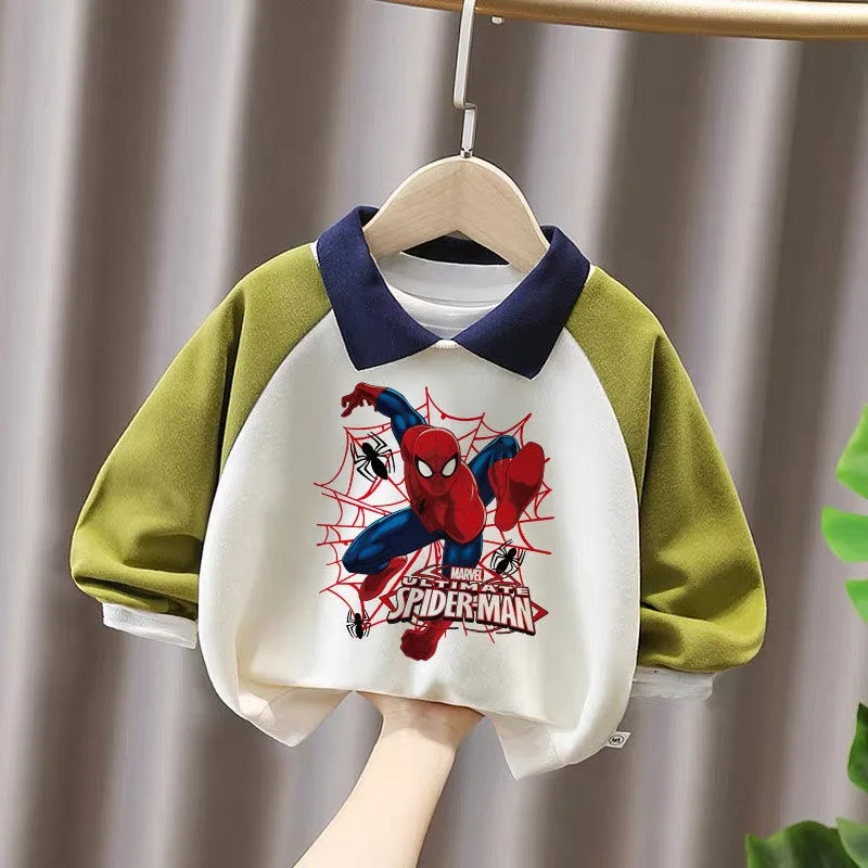 Marvel Cartoon Anime Spiderman Sweat à capuche pour hommes, mode automne et hiver élégant polyvalent décontracté ample chaud haut à manches longues