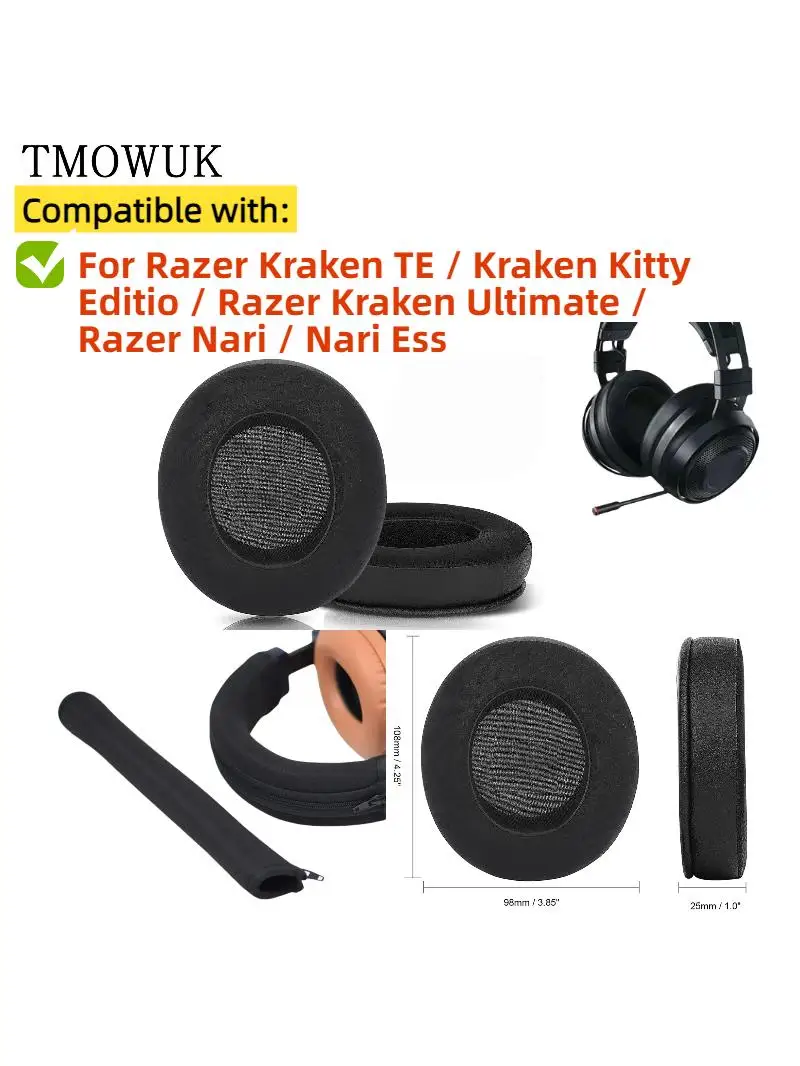 Wymienne nauszniki lub opaska na głowę do słuchawek Razer Kraken TE / Kraken Kitty Editio Kraken Ultimate Nari Poduszki nauszne — zdjęcie produktu 7