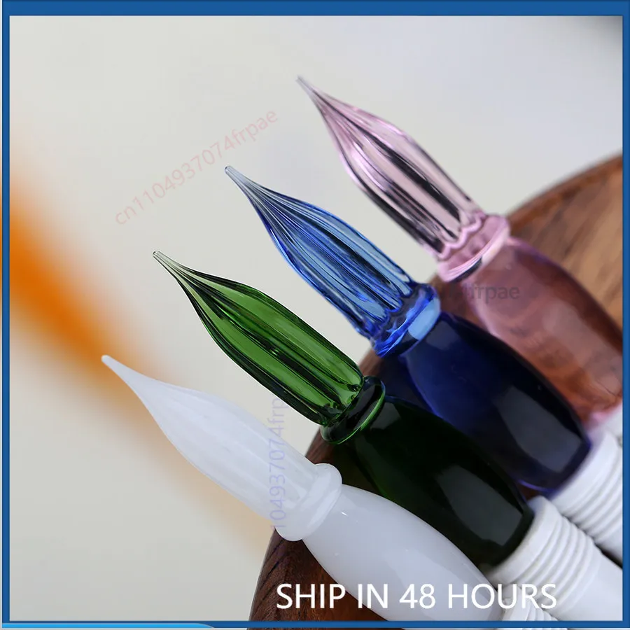 For MOONMAN N10 Pattern Resin Glass Dip Pen For Color Ink Test Handwriting Stationery Straight Grind Nib/Drop Tip(3PCS)