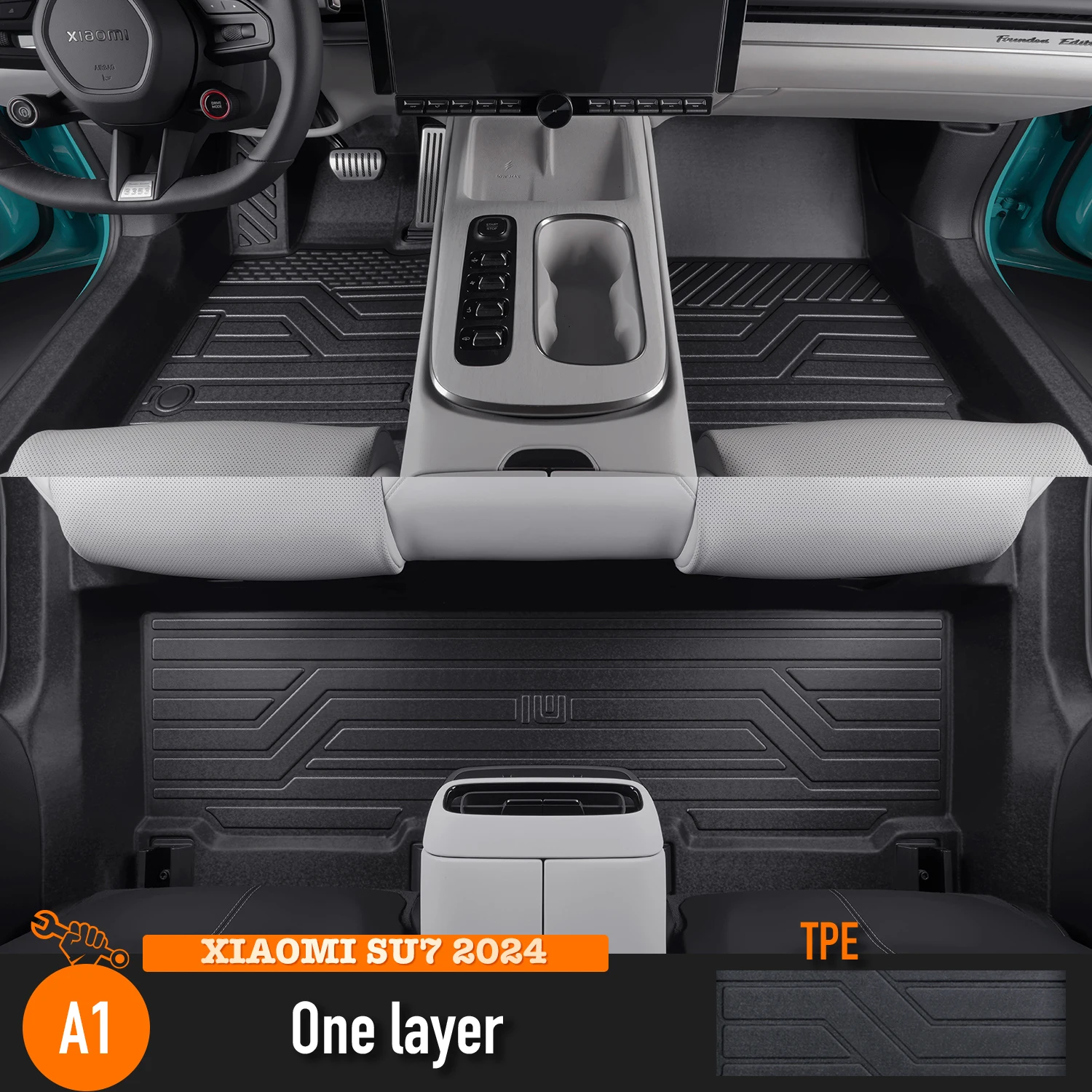 Left-hand Drive Car Floor Mat For XIAOMI SU7 2024 Full Surround Foot Mat Automotive Floor Mat Floor Liner Water-proof Mat