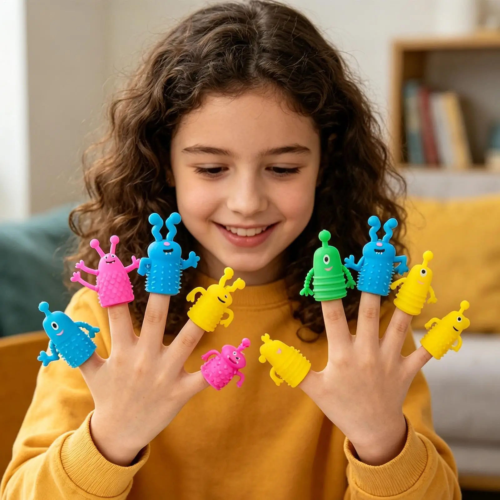 

Finger Toys 16-Piece Rubber Cute Fidget Soft Kids Stretchy Fidget Doll Toys For Teens Adults Boys Girls Home School Classroom