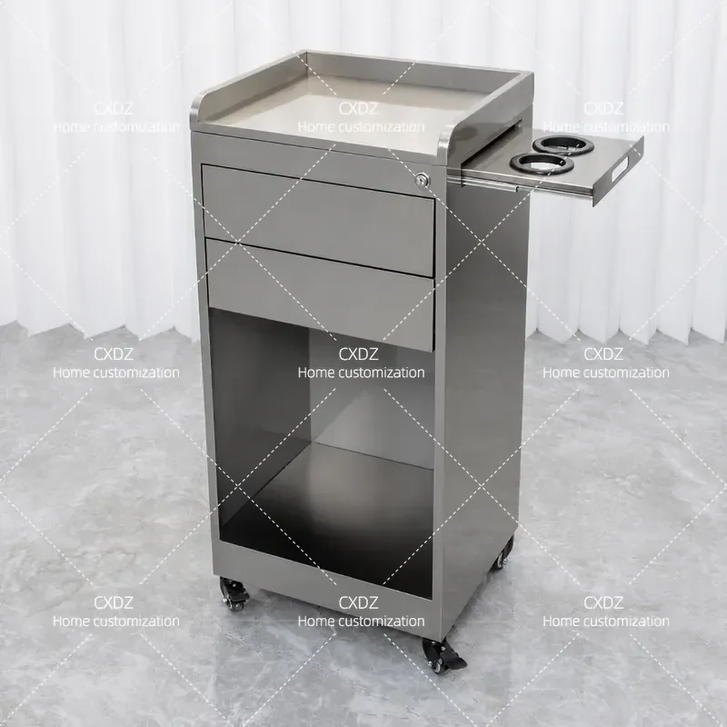 Hairdressing mobile cabinet haircut tool cart beauty cart  stainless steel storage mobile cabinet placement cart