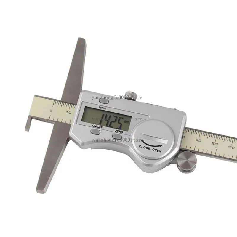 Double-Hook Digital Depth Gauge, Waterproof Stainless Steel Electronic Vernier Caliper, Precision Measuring Tool