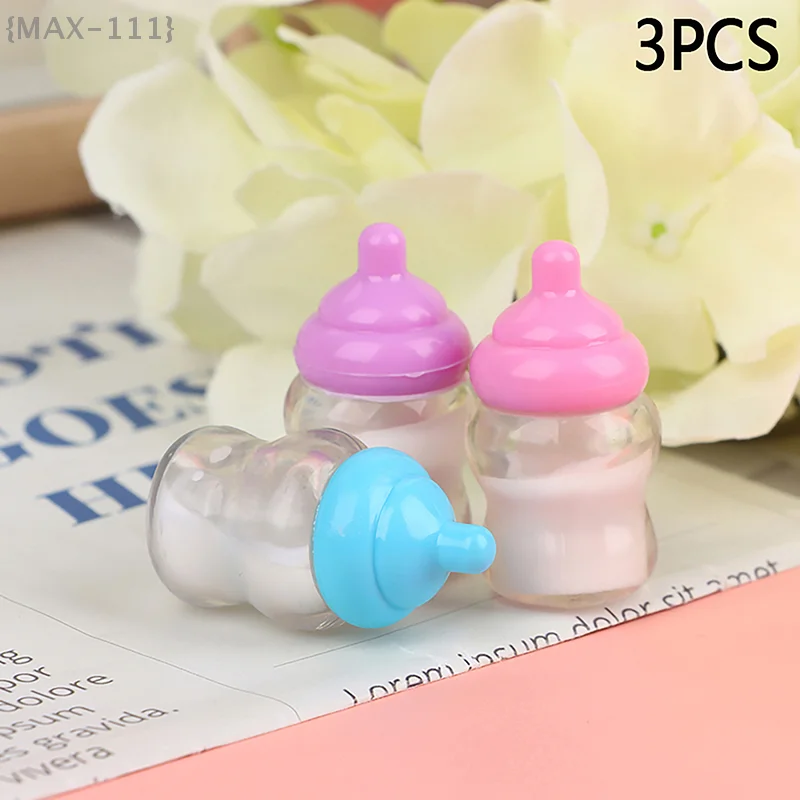 실제 같은 미니어처 아기 병, 인형 집 장면 설정 및 놀이 집 장난감 가구 액세서리용 3개 세트