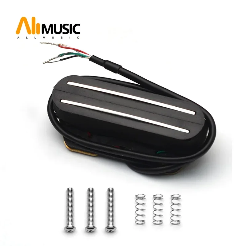 ALLMusic Black with Silver Dual Rail Dual Coill Magnetic Bridge Pickup Humbucker for Telecaster Electric Guitar