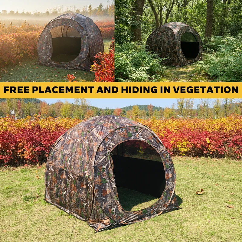 1. 1 Person Foldable Pop Up Hunting Blind, Camo Wildlife Viewing Shelter, Portable Hunting Tent for Outdoor - view 6