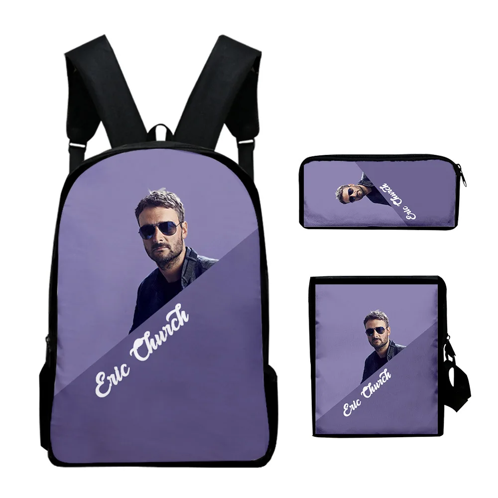 

Trendy Youthful Eric Church 3D Print 3pcs/Set Student Travel bags Laptop Daypack Backpack Shoulder Bag Pencil Case