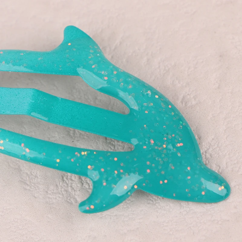 5 Stück bunte Glitzer-Delfin-Haarspangen für Mädchen, Frauen, Kinder, Urlaub, Party, Geschenk, Haarschmuck, Kopfbedeckung – Detail 21