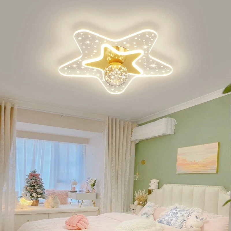 Children Room Modern LED Ceiling Light Kids Room Ceiling Star Room Lamp For Bedroom Cute Girls Boys Baby Home Decortion Lighting
