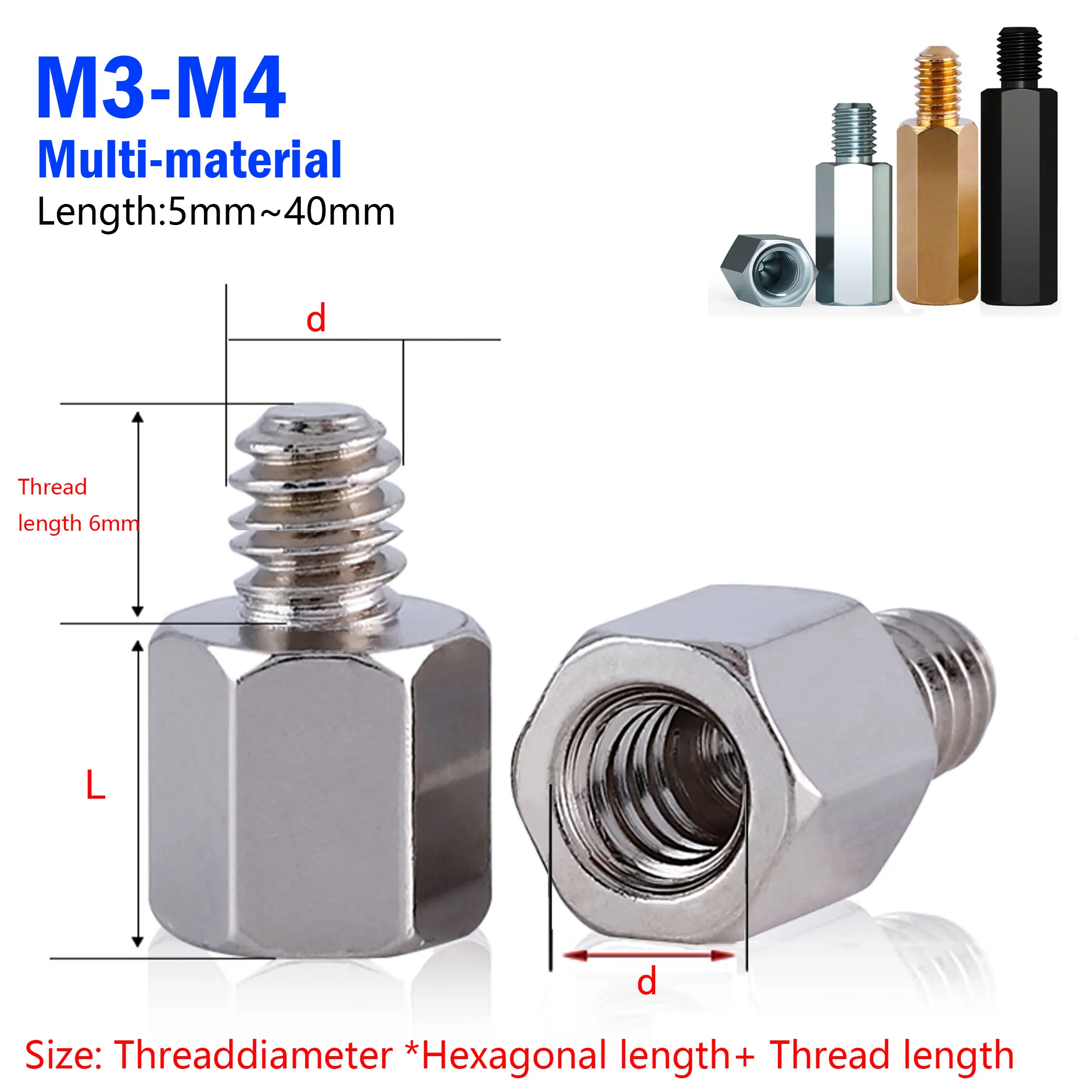 M3 M4 Hex Male Female Standoff Board Rack Stud Hexagon Threaded Pillar PCB Motherboard Spacer Screws