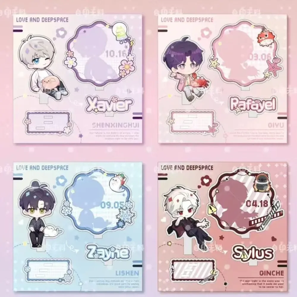 

4 Styles Anime Boy Figure Set - Acrylic Standee/Name Plate/Desk Decor for Love & Deepspace Fans, Gamer Gift Collection Display