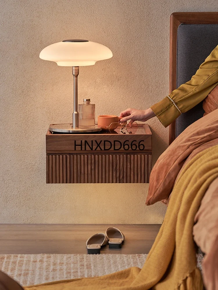 Ambient light suspended simple bedroom small apartment small smart wall hanging mini bedside cabinet