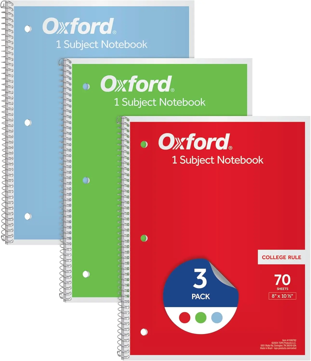 

Тетради Oxford для одного предмета, линованные, 70 листов, разные цвета, 3 штуки в упаковке, для школьного использования