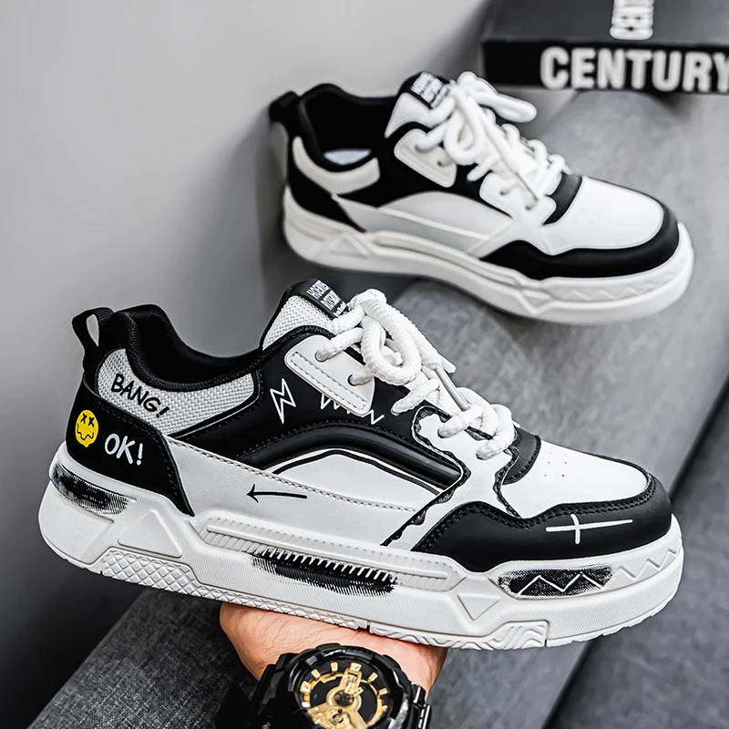 

Men's thick-sole casual shoes four seasons soft-sole outdoor walking shoes fashion shoes student sports board shoes flat shoes