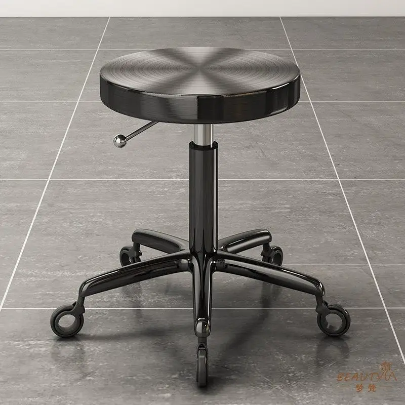 Commercial Swivel Salon Stool with Wheels Barber Chair for Hairdresser Ergonomic Rolling Stool for Beauty Spa Salon Furniture - view 4