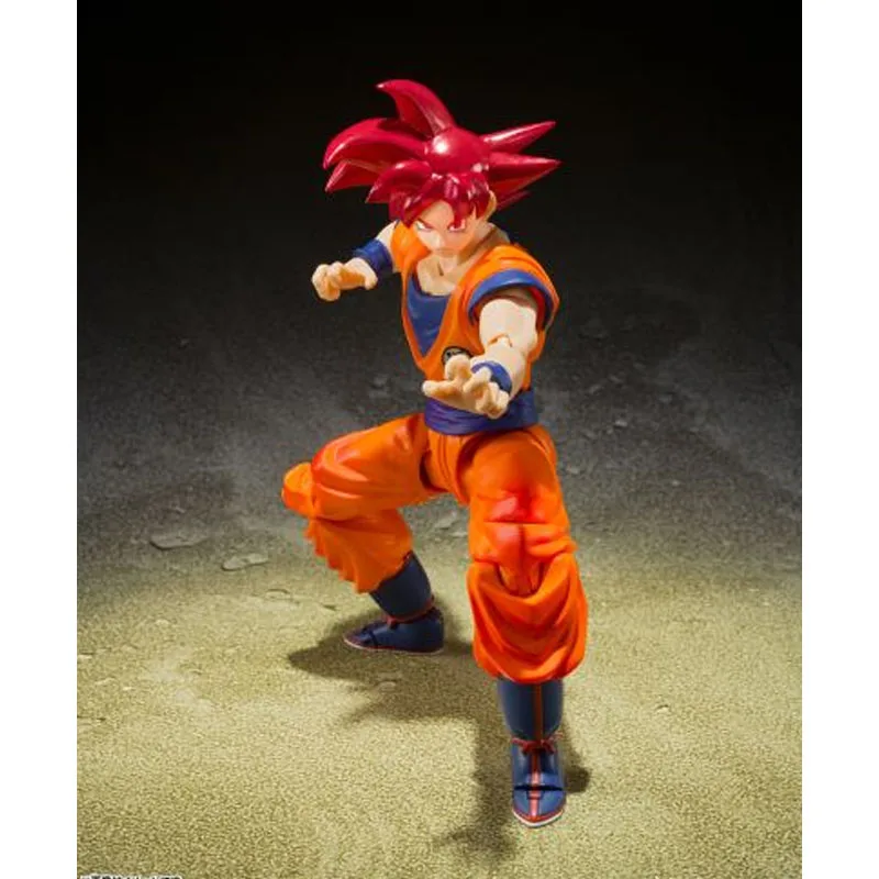 Bandai original s.h. figuarts super saiyan deus son goku dragon ball anime figura de ação montagem modelo brinquedos modelo presentes para meninos
