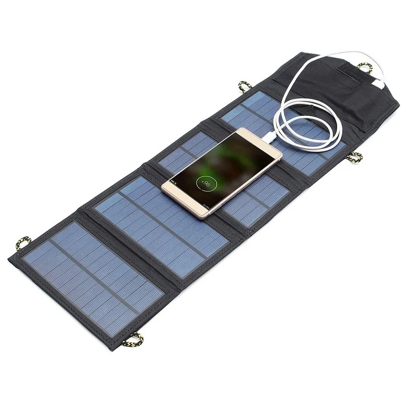 BUHESHUI 7W 5V Portable Solar Panel Charger for Cell Phone Power Bank Foldable Solar Cell Charger USB Interface Free Shipping