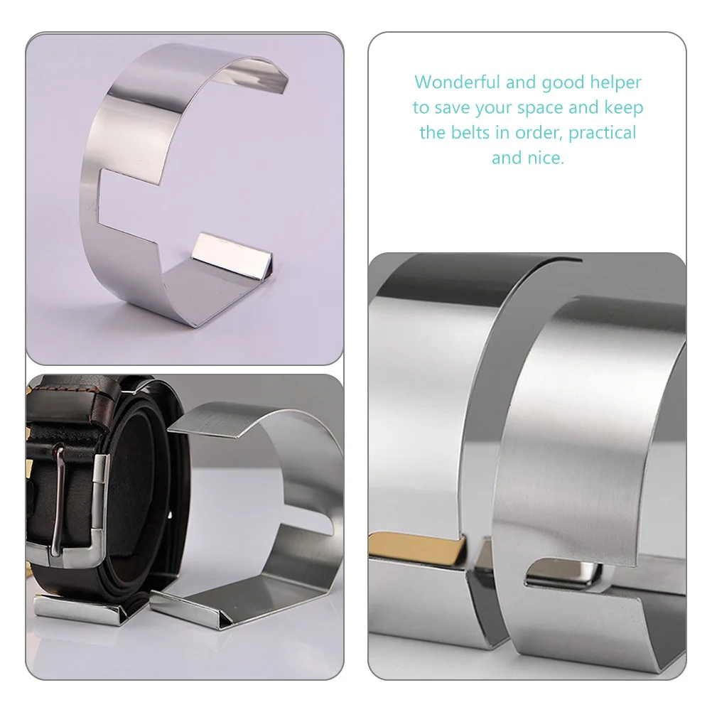 

Belt Display Stainless Steel Showcase ganizer Curved Design Belt Displaying St Space Saving Practical Storage Solution