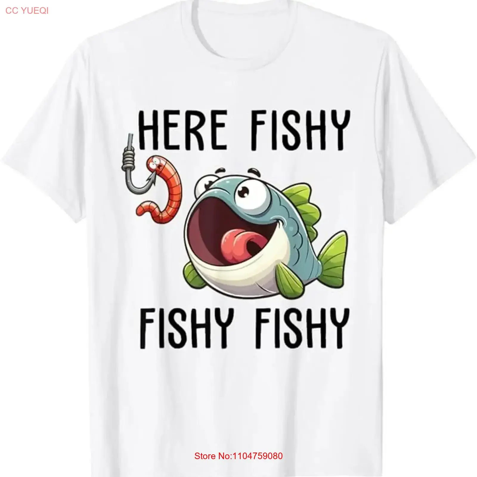 Here Fishy Fisherman Funny Fishing Lover Cute Fish Worm T Shirt vintage Washed Comfortable Stylish designer clothes Stretched