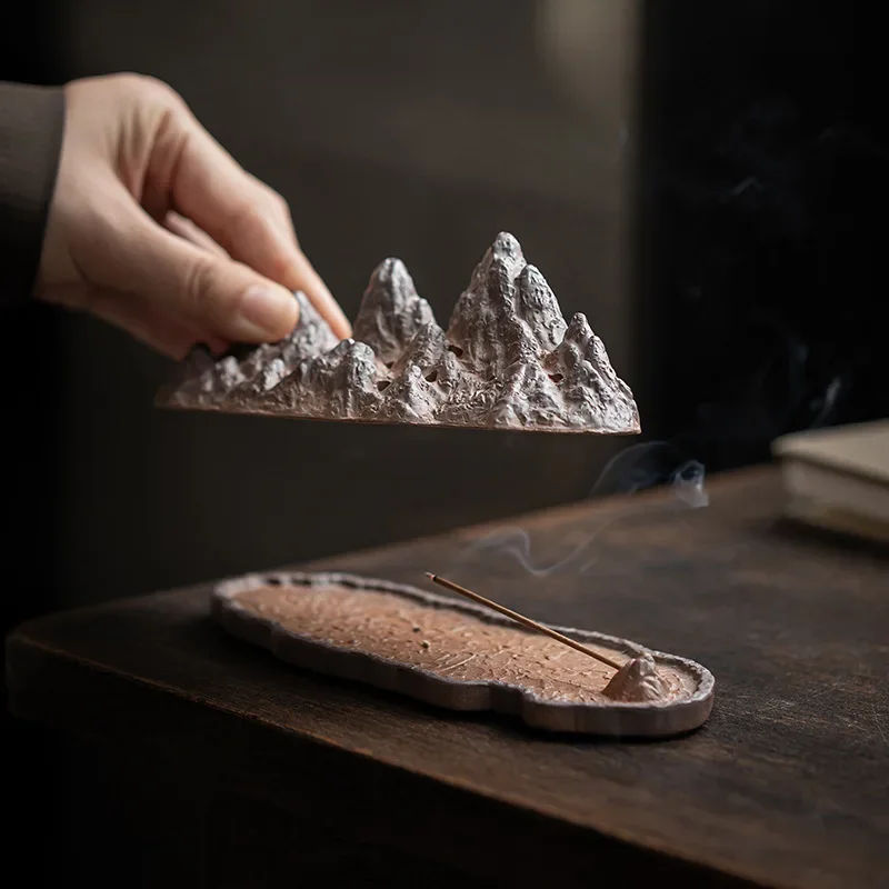 Old Rock Mud Chinese Aromatherapy Stove Creative Indoor Study Fragrance Insertion Accessories Desktop Ornaments and Decorations