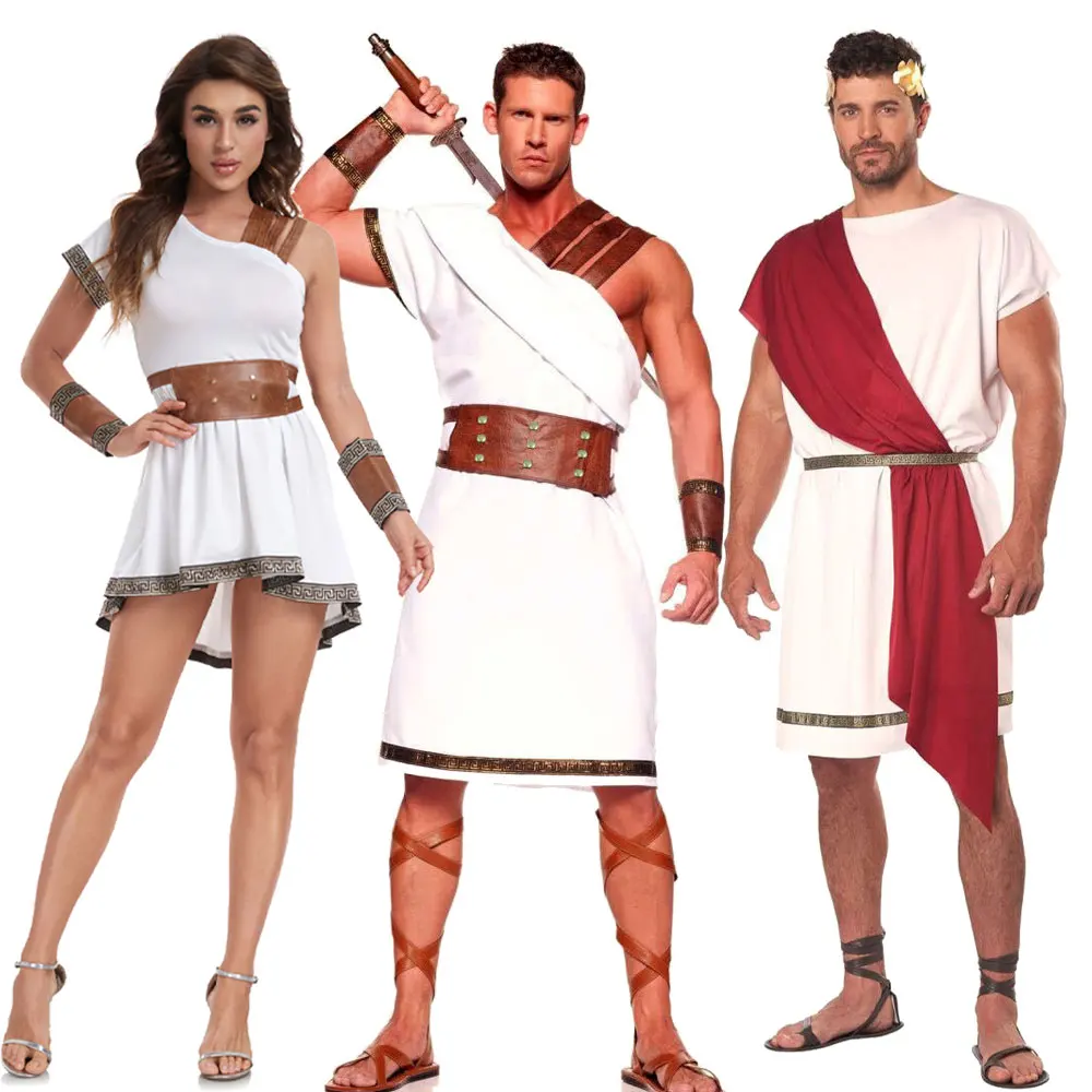 

Halloween Carnival Party Adult Men Ancient Greek Roman Gladiator Costume Roman Solider Fancy Dress Performance Cosplay Outfit