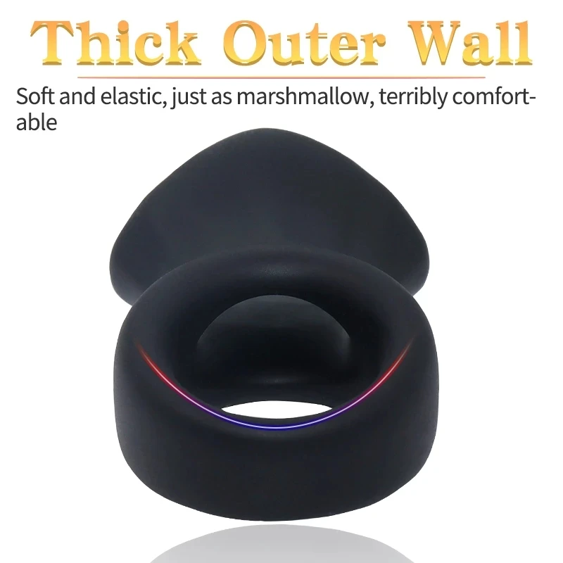 Hot Selling Silicone Cockring For Men Penis Sleeve Scrotum Stretcher Bondage Cage Adult Supplies Sexy Toys Small Penis Extender