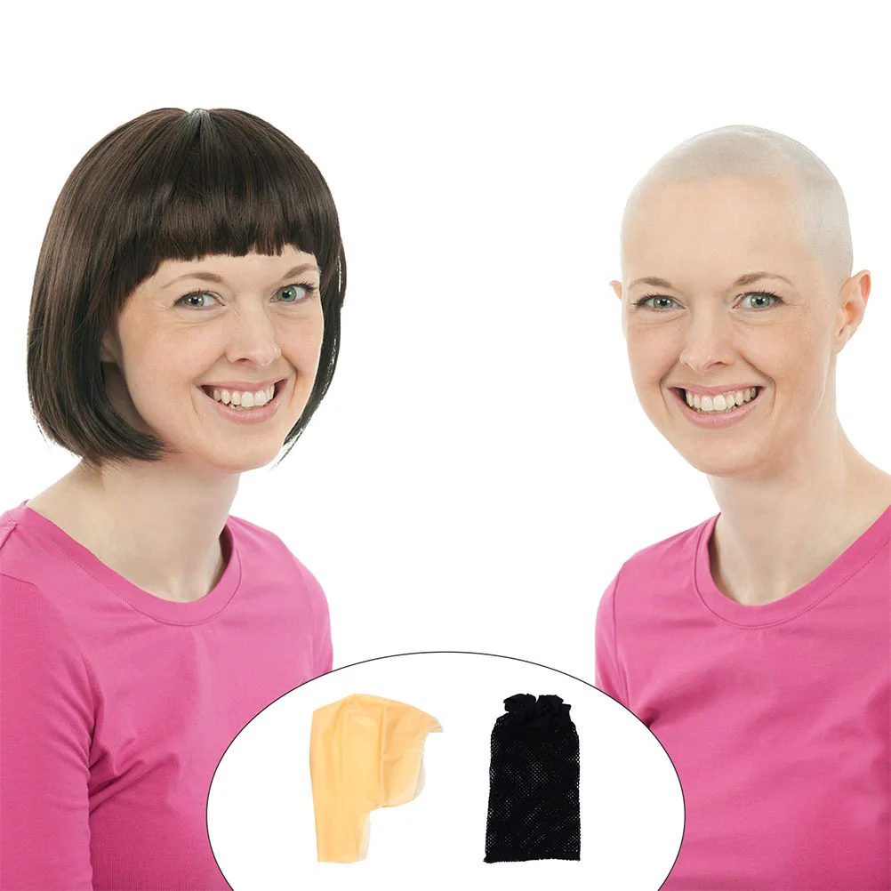 

1Set Realistic Latex Bald Head Cap Stretchy Bald Cover for Makeup Stage Play Film Props Cosplay Party Costume