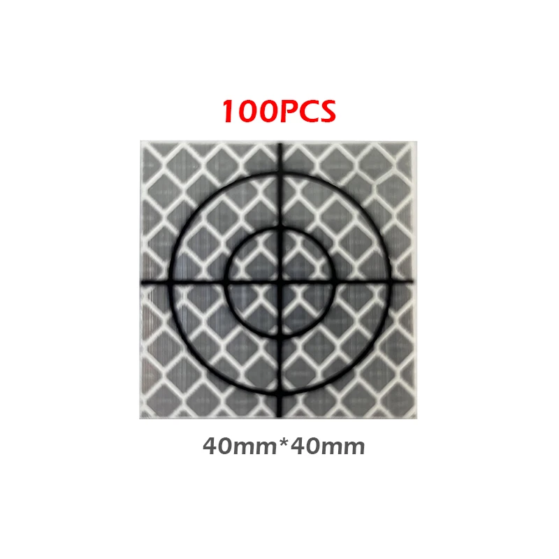 JEOC 100 Pcs Reflector Sheet Reflective Tape Target Total Station 20/30/40/50/60mm High Viscosity