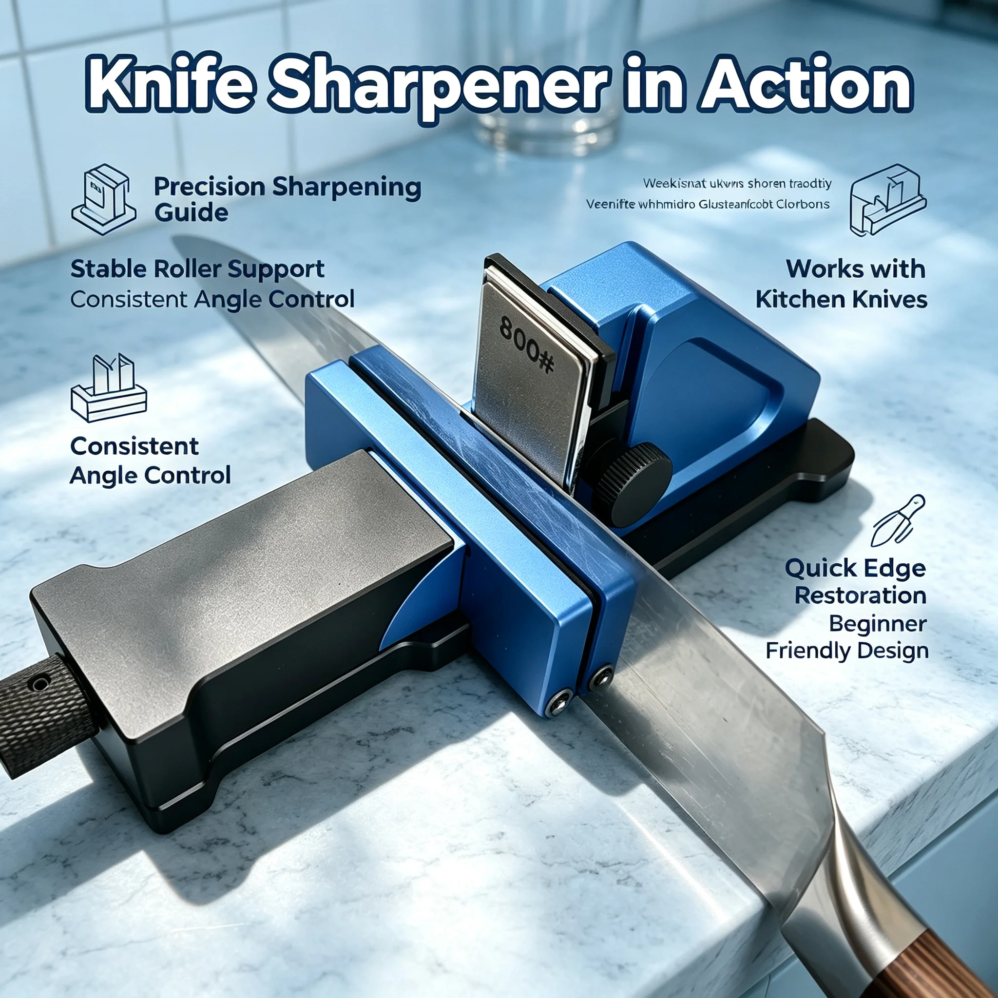 New Design Professional Apex Fixed Angle Knife Sharpener Kitchen Sharpening System Diamond Stones Set for Household DIY Tools