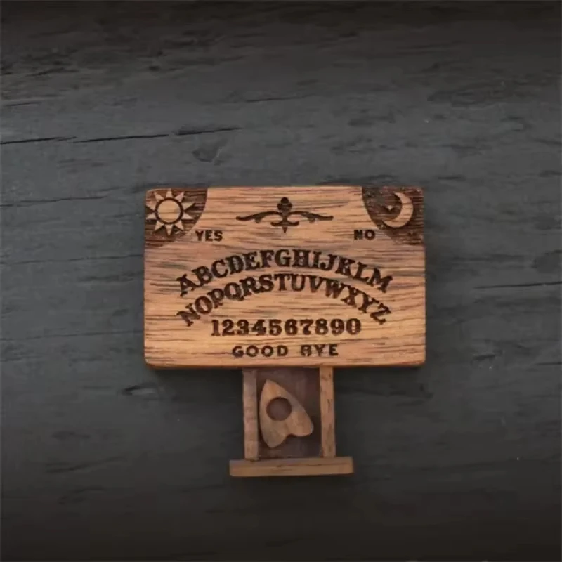 Miniature Spirit Board with Drawer Wooden Sentiment Love Drawer Wooden Ouija Boards Miniatures With Planchettes