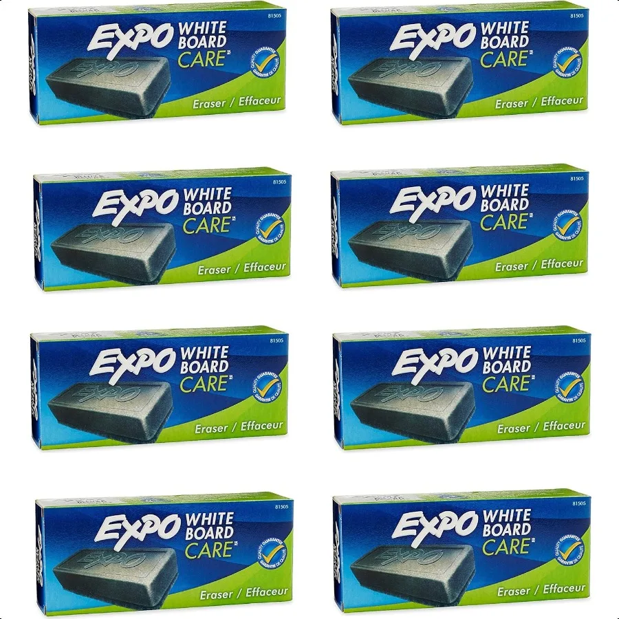

81505 Block Eraser Dry Erase Whiteboard Board Eraser Soft Pile 5 1 8 W x 1 1 4 H Pack of 8