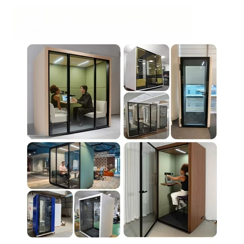 Office cubicles, conference booths, silent modular work, aluminum frame structure
