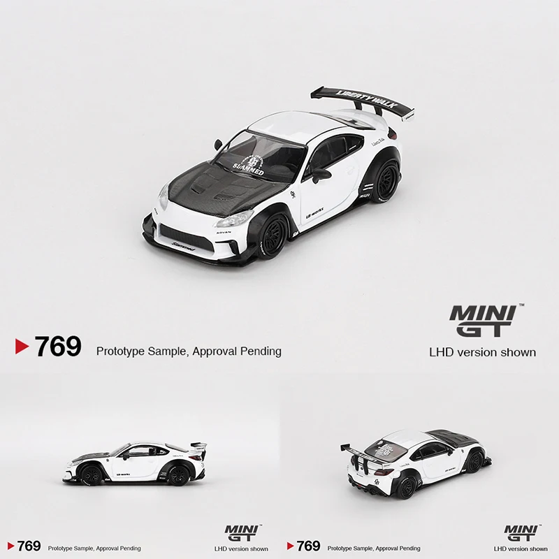 MINIGT 769 In Stock 1:64 LBWK LB Nation GR86 White Diecast Model Collection Toys