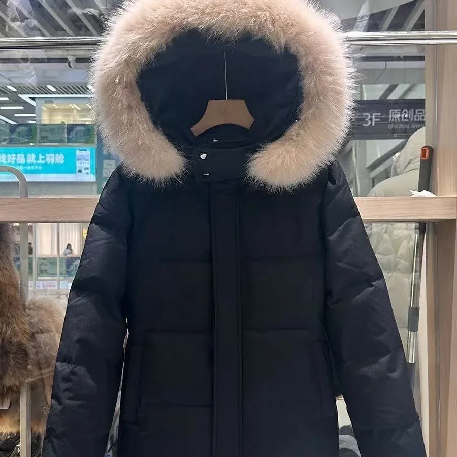

Fleece-lined and thickened Detachable Fur Collar Hooded Winter Coat Warm Loose Fleece Jacket Trendy Women Anti Cold Thick Coat