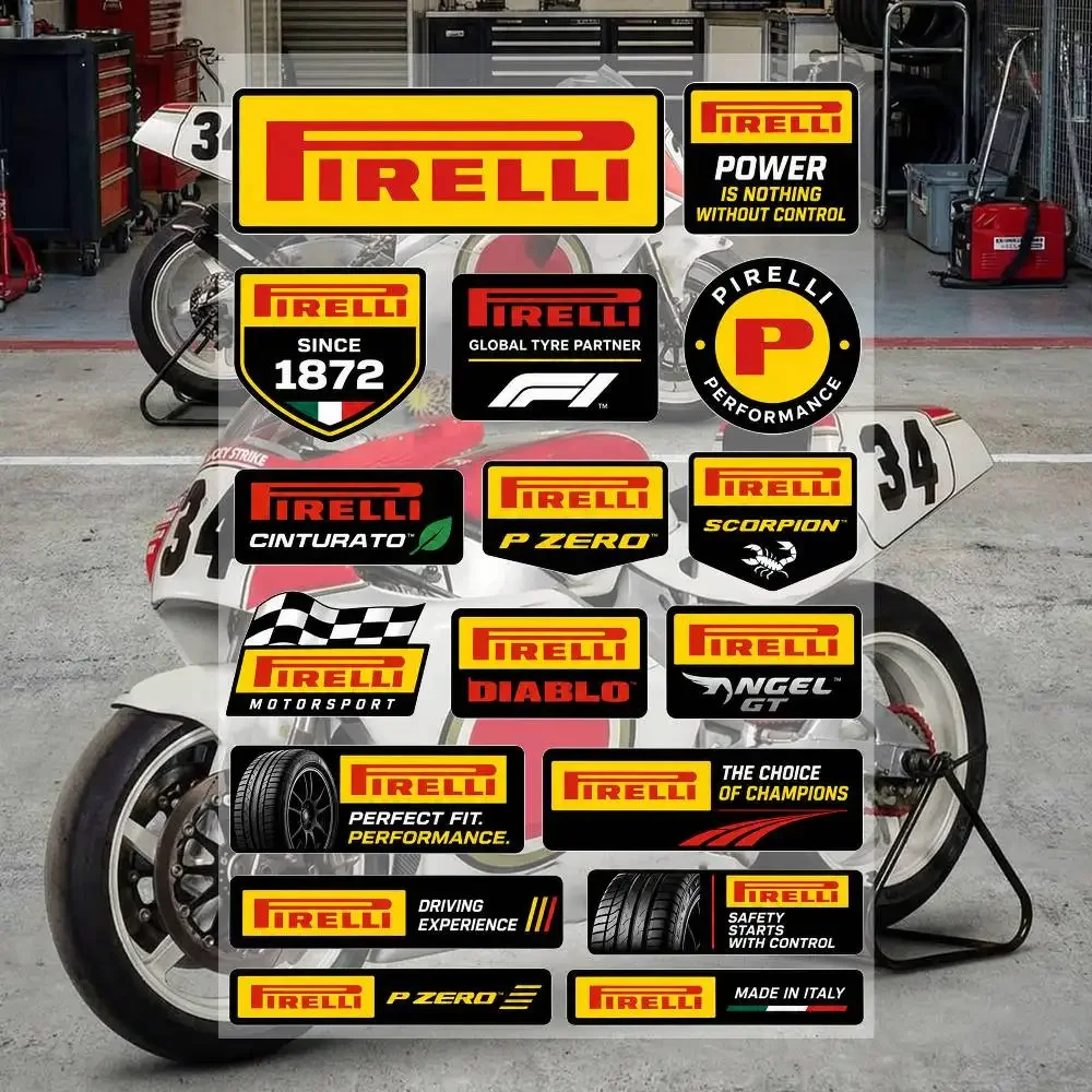 Pegatinas Estéticas PIRELLI con Diseño de Grafiti, Calcomanías Impermeables de PVC para Coche, Motocicleta, Patineta, Casco, Cuaderno