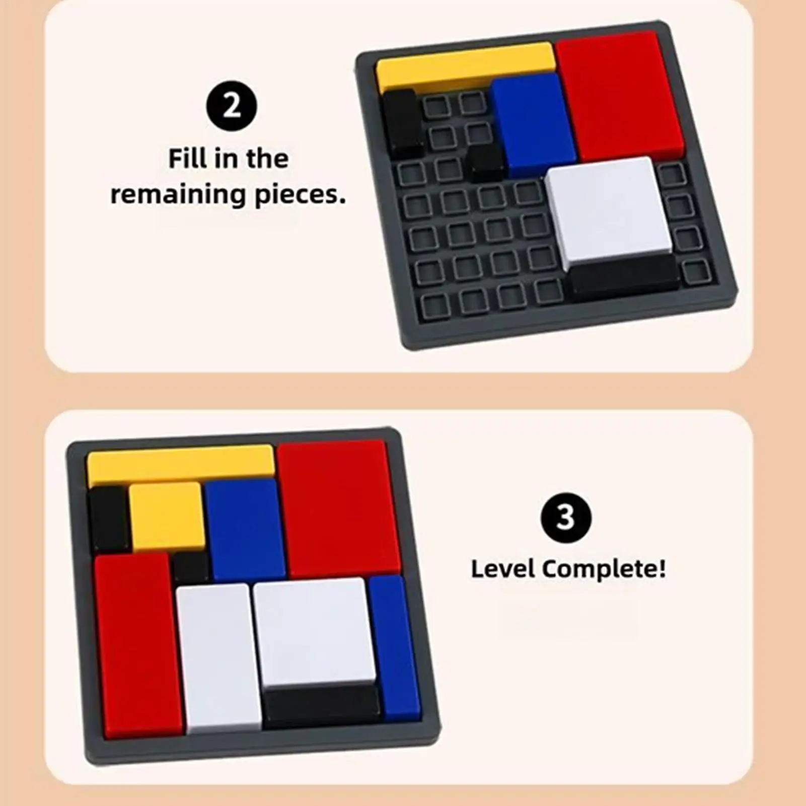 Logic Puzzle Brain Teaser Game Portable Educational Toy with 4 Difficulty Levels & 88 Challenges Logical Thinking Training