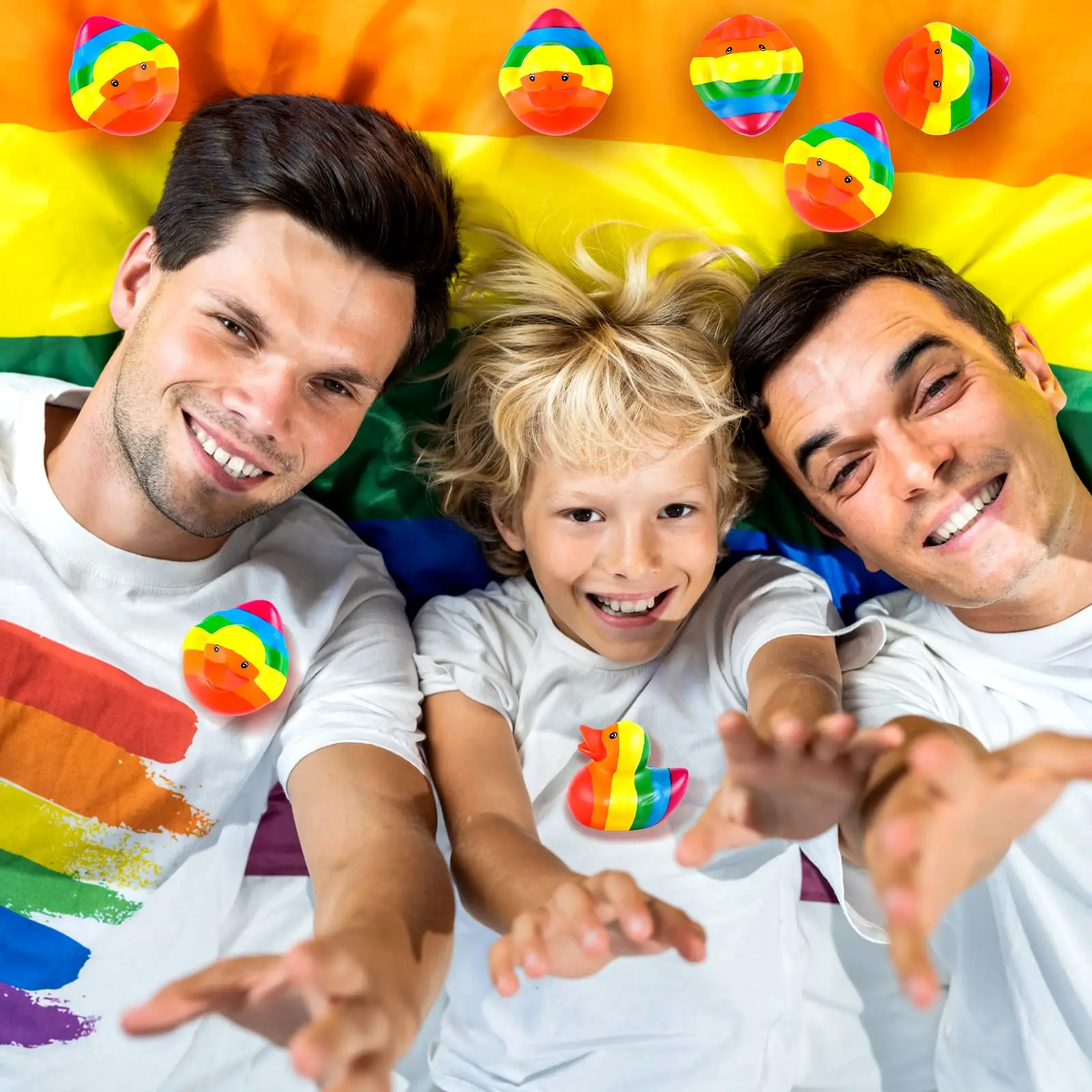 24-100 قوس قزح بطة مطاطية صغيرة البط المطاطي السائبة البط زينة ل قوس قزح الملونة حفلة عيد ميلاد LGBT هدايا الحفلات