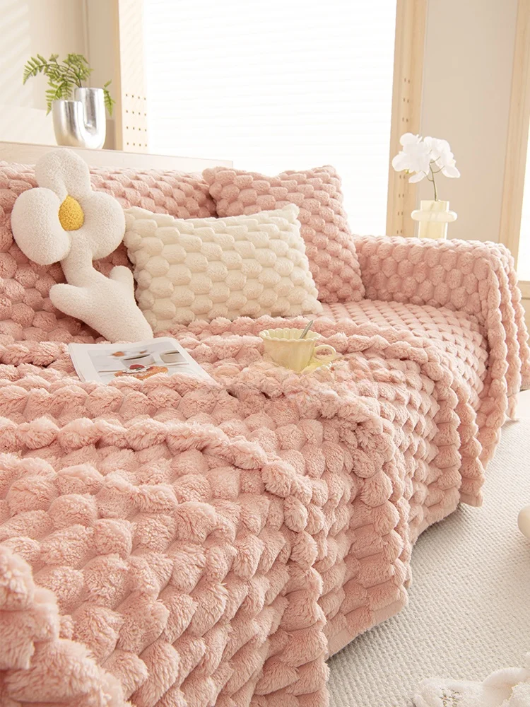 

Плюшевый чехол для дивана с двусторонним покрытием, полностью облегающий, осенне-зимний, защита от царапин, в скандинавском стиле, цвет мандарин.