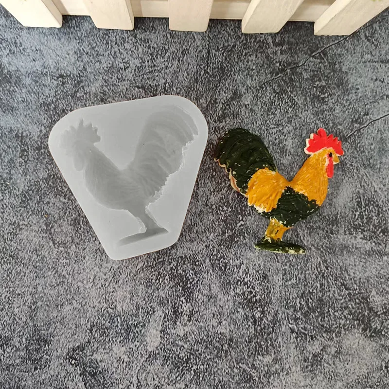 Easter Chicken Silicone Mold Handmade Chocolate Fondant Cake Decorating Epoxy Soft Clay Baking Tools Rooster Hen Model Mould