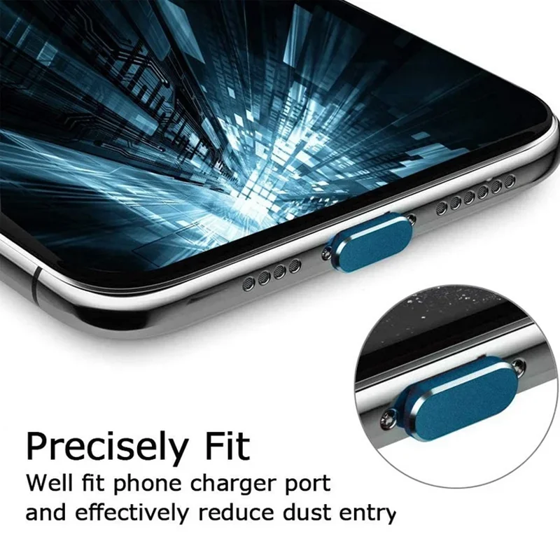 Aluminum Alloy Anti Dust Plug for iPhone 14 13 12 Pro Max 11 Mini XS 8 Plus iPad AirPods Apple Series Lightning Port Cover Cap