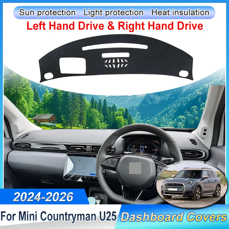 

For Mini Countryman U25 Accessories 2024 2025 2026 Car Center Console Dash Mat Dashboard Avoid Light Pad Anti-dirty Dustproof