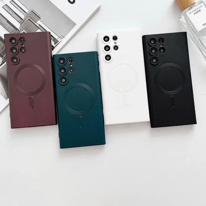 Weiche, matte magnetische Hülle für Samsung Galaxy S26 S25 S22 S24 S23 FE S21 Note20 Ultra Plus Magsafe Mac Safe Handyhülle Stoßfest – Detail 8
