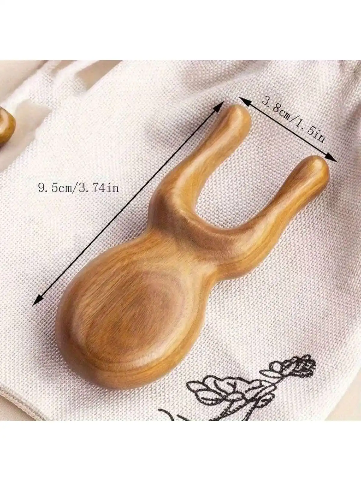 Green Sandalwood Log Frog Shaped Massage Comb Gift for Dad Mom Girlfriend Eye Ear Nose Massage Tool Natural Wood Craft
