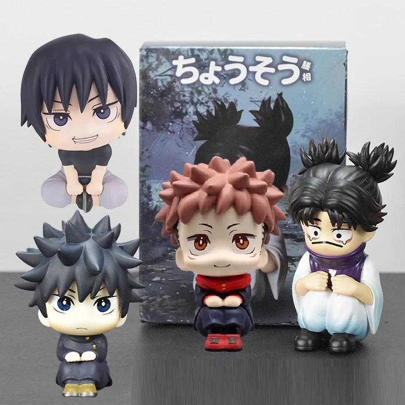 

10cm Kawaii Megumi Toy Jujutsu Kaisen Choso Mini Figure Gk Fushiguro Toji Look Up Itadori Yuji Action Figure Sitting Dolls Gift